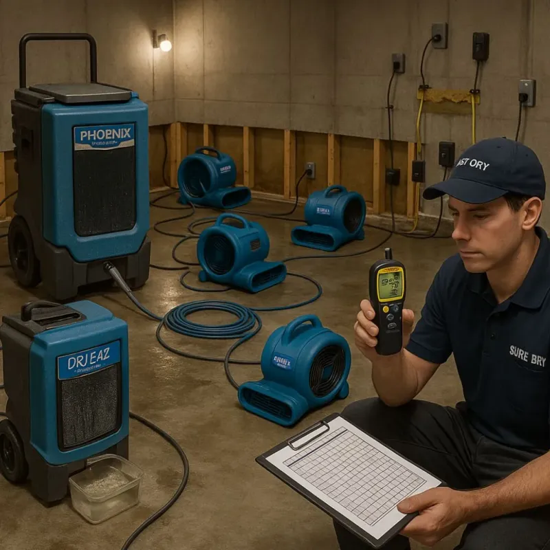 Structural Drying and Dehumidification process in Floris, VA